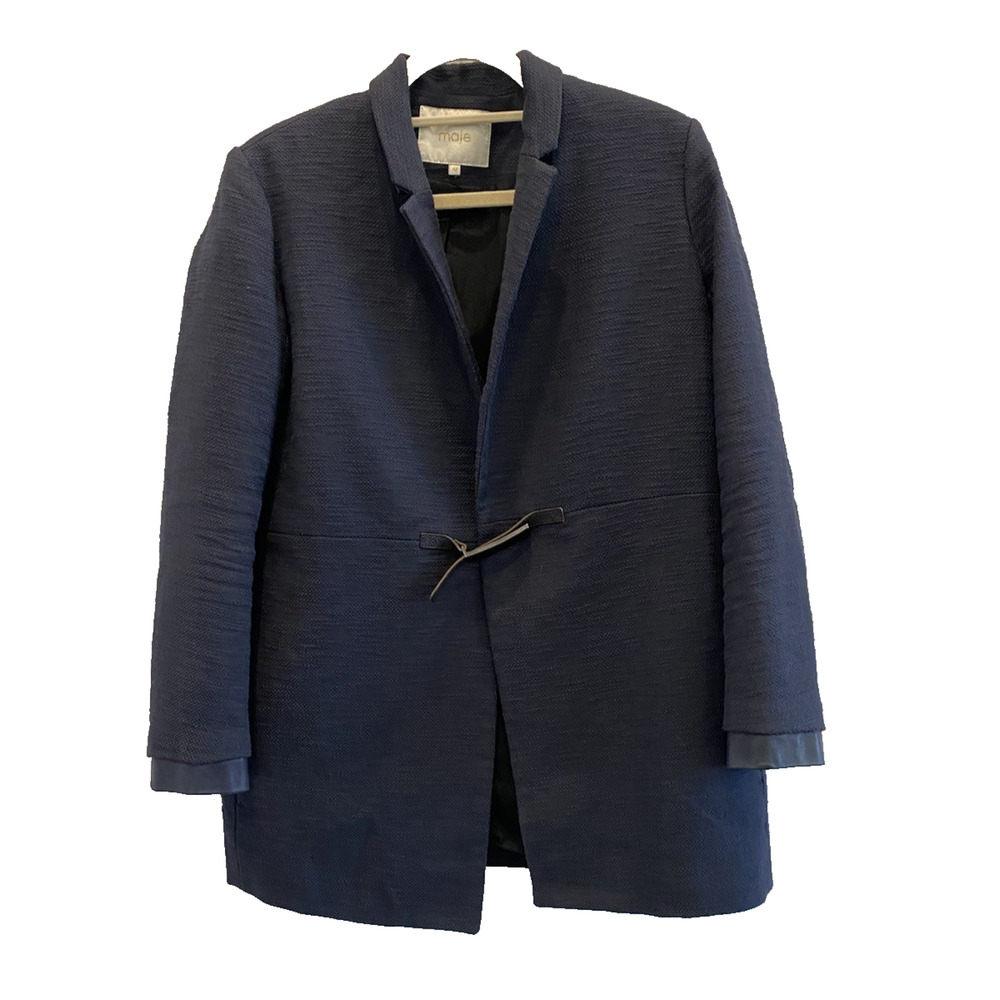 Maje Jacket Womens Size EU 40 US Large Navy Blue Classic Old Money Career Blazer